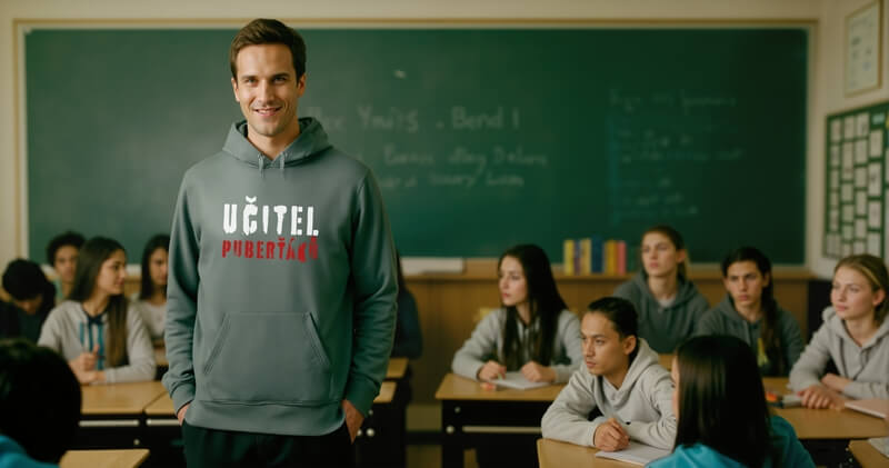 Učitel puberťáků pánská mikina